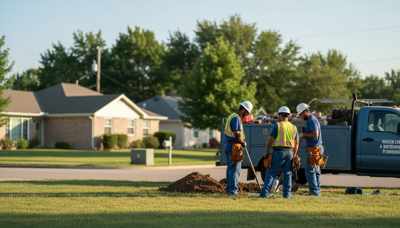Residential water line and bathroom plumbing service in Memphis, TX